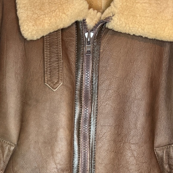 Vintage Sawyer of Napa Leather & Wool Coat (Size 42) - Picture 5 of 16